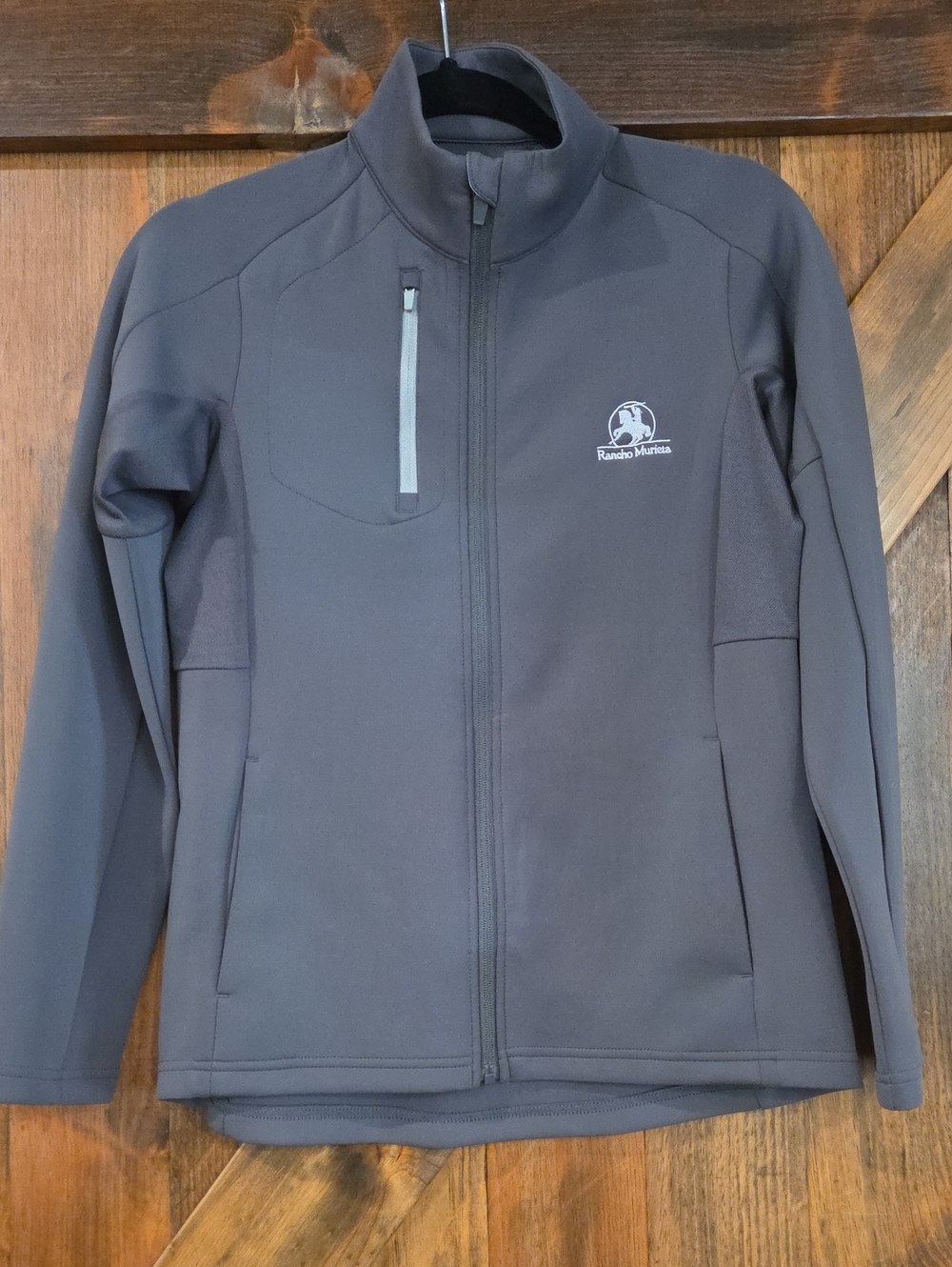 Antigua full zip gray performance jacket, women's small